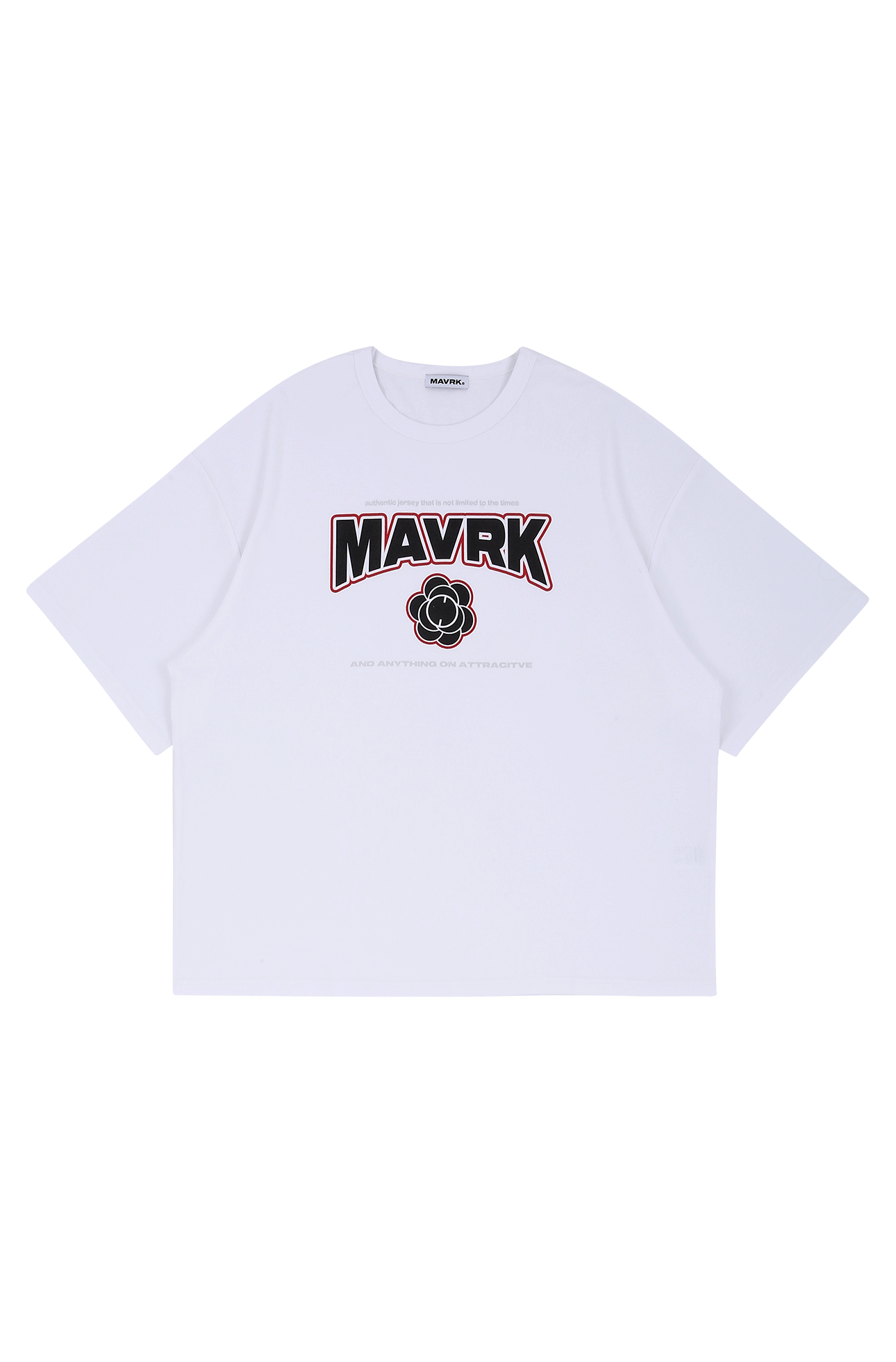 M-플라워 로고 오버핏 티셔츠 화이트