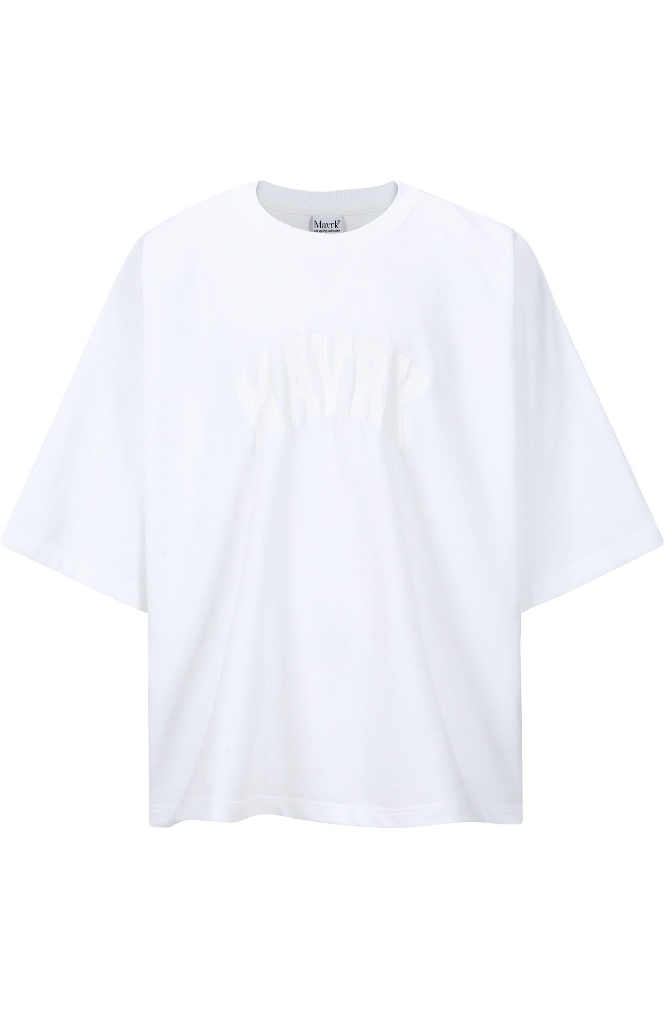 M 로고 오프 오버핏 7부 티셔츠 화이트
